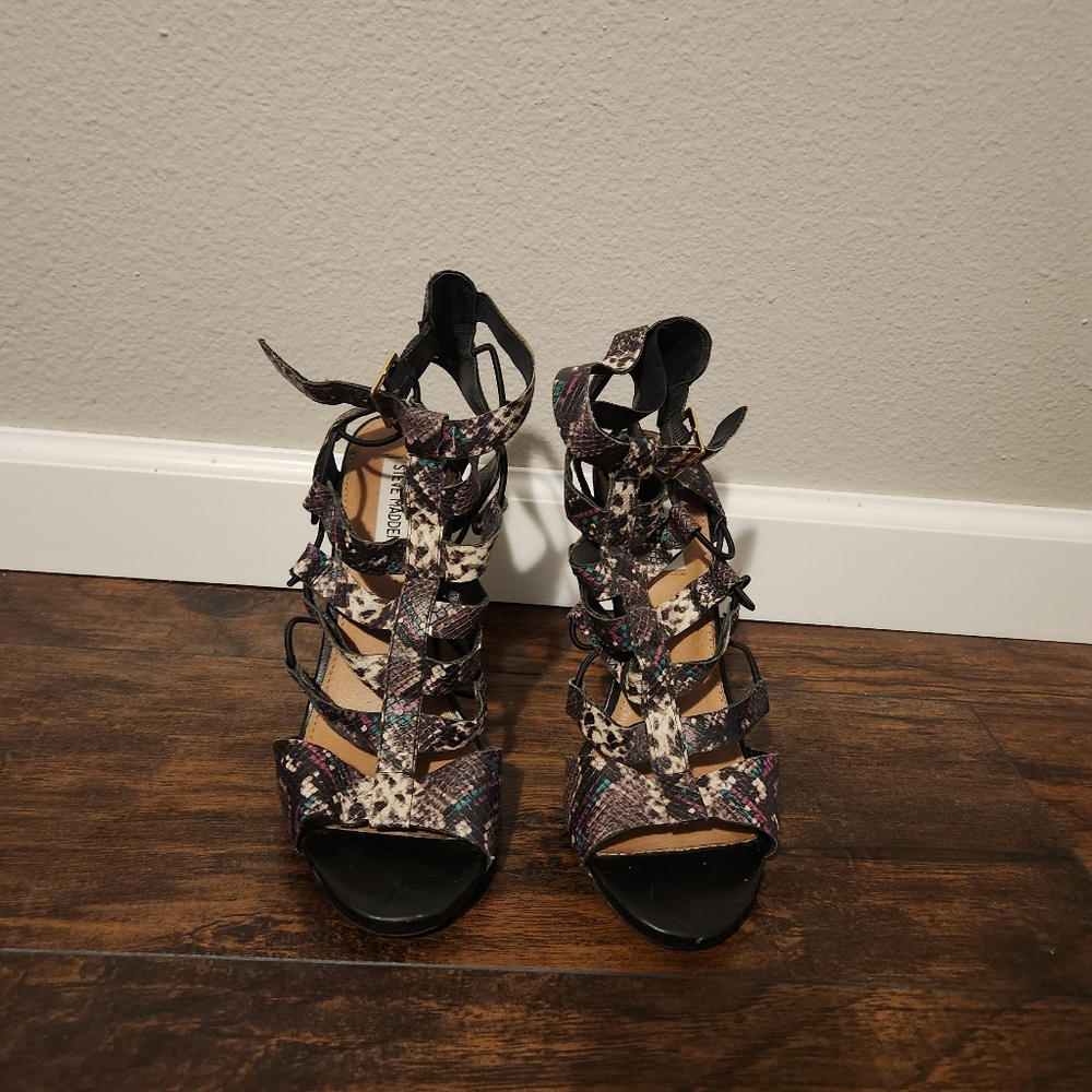 Women's Steve Madden Snakeskin Strappy Sandals Sz 9